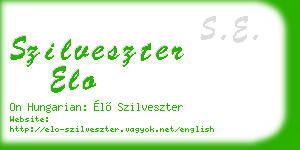 szilveszter elo business card